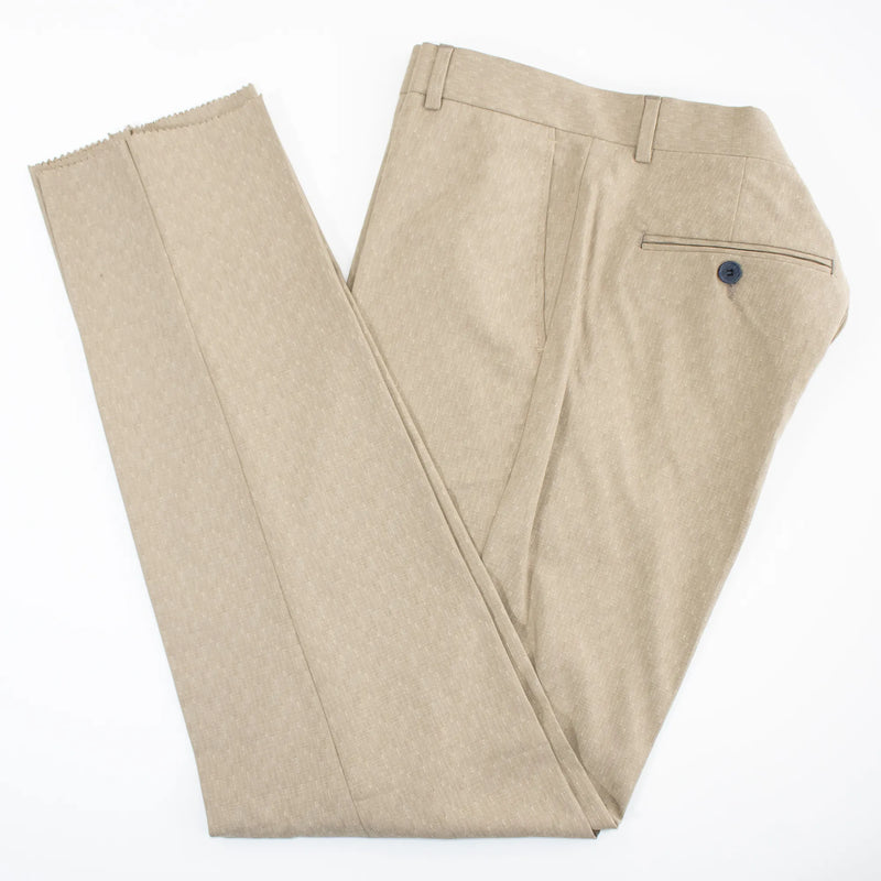 Tan Windowpane Plaid 3-Piece Slim-Fit Suit