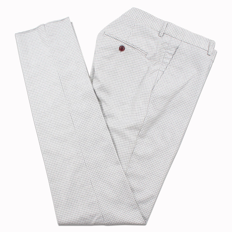 Men's Gray And Pink Windowpane Plaid 3-Piece Tailored-Fit Suit