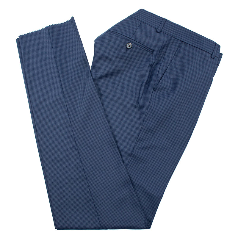 Blue and Burgundy Plaid 3-Piece Tailored-Fit Suit