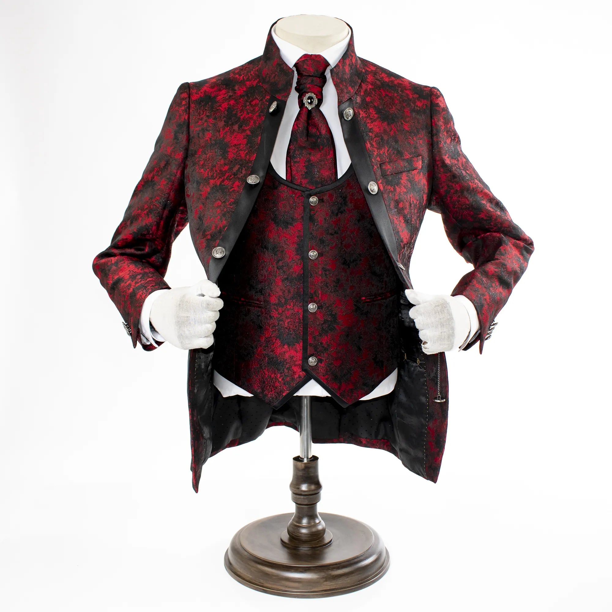 Alistair | Red Floral 3-Piece Slim-Fit Western Tuxedo