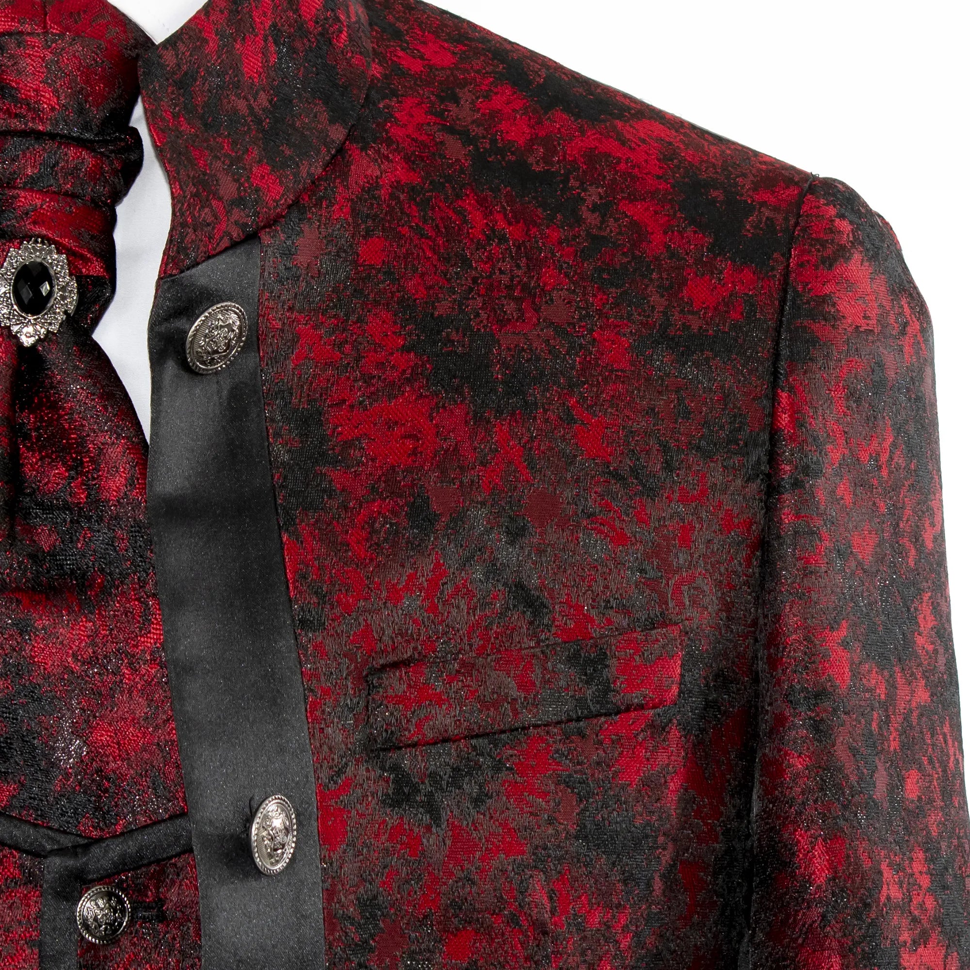 Alistair | Red Floral 3-Piece Slim-Fit Western Tuxedo