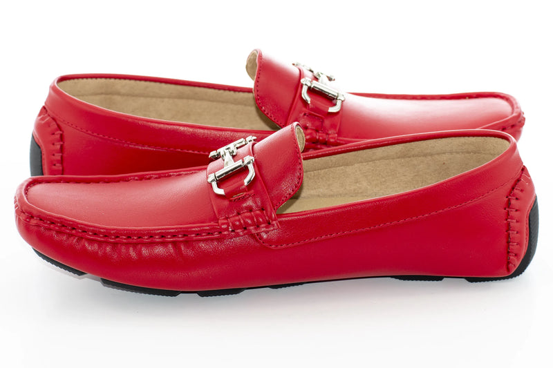 Red Leather With Horsebit Driver Loafer