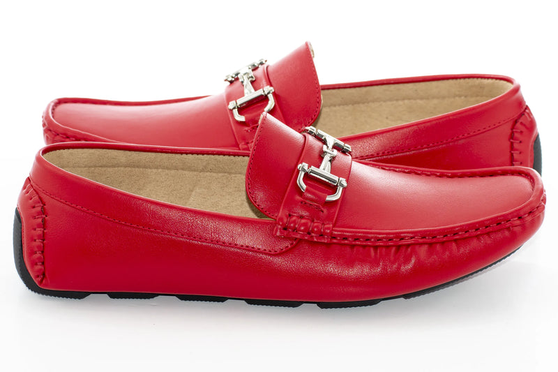 Red Leather With Horsebit Driver Loafer