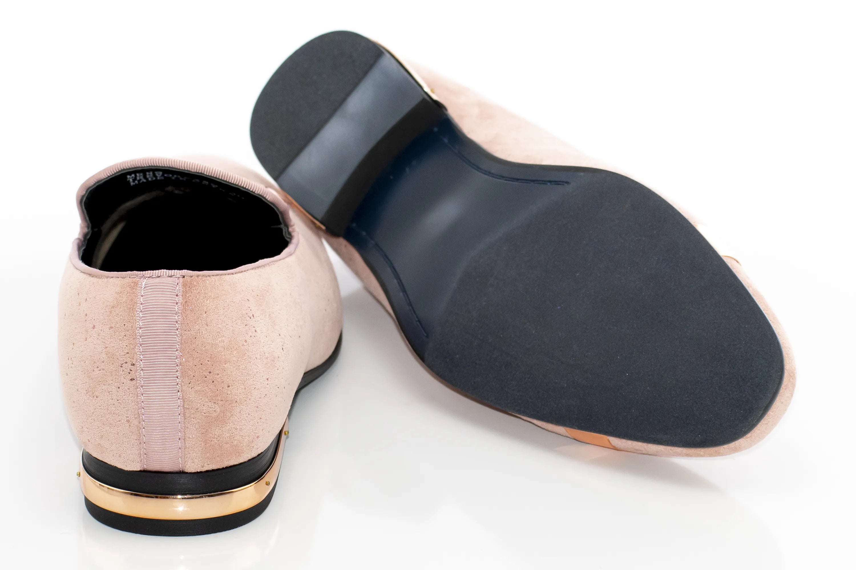 Rose Gold Glitter Smoking Loafer - Back, Sole