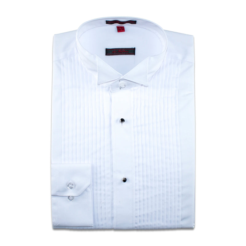 White Regular-Fit Tuxedo Dress Shirt With Wingtip Collar