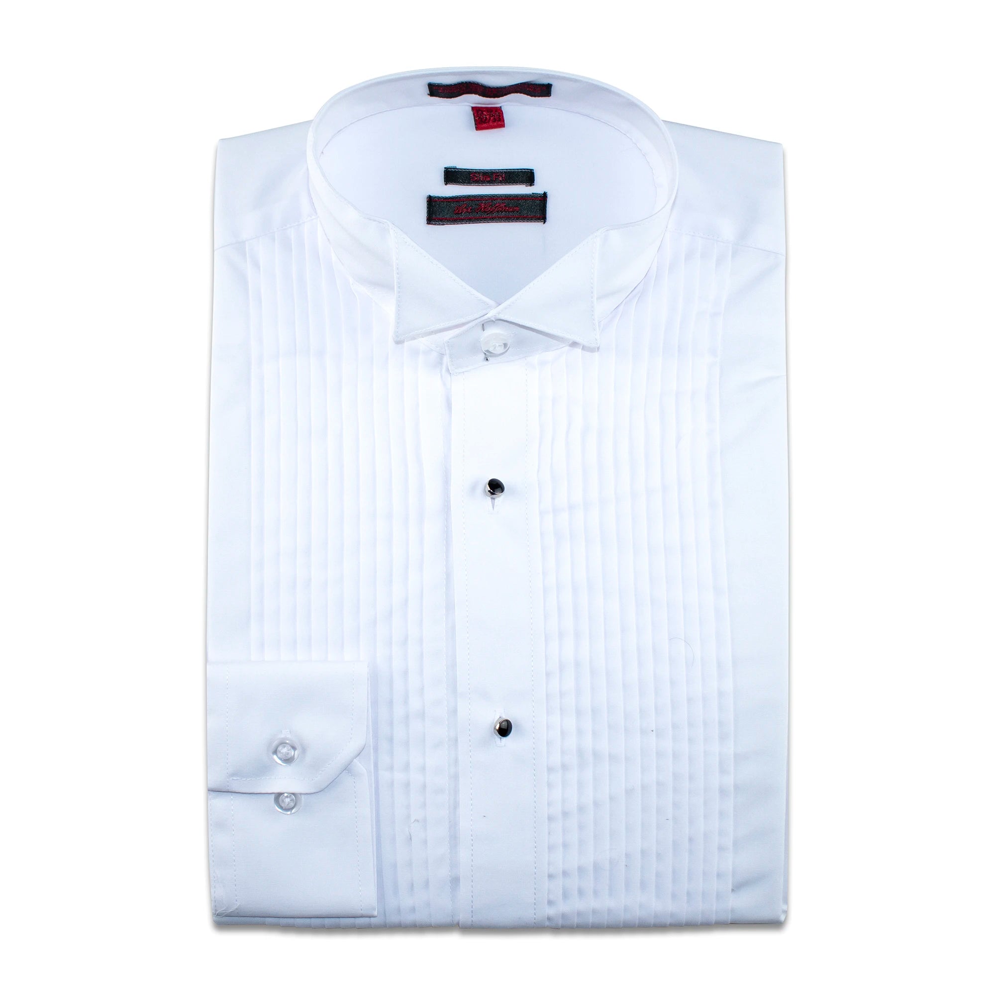 White Slim-Fit Tuxedo Dress Shirt With Wingtip Collar 3XL/19-34-35 / White