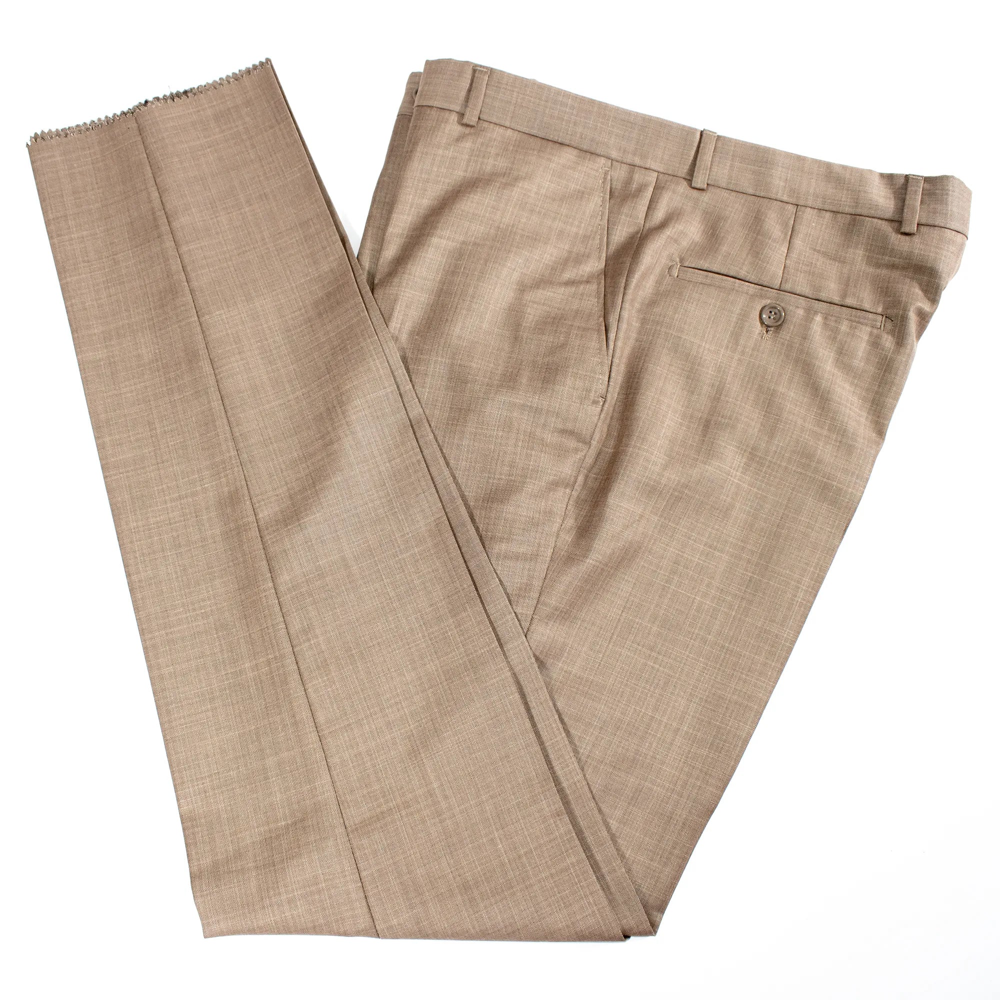 Light Brown Tweed 3-Piece Tailored-Fit Suit with Brown Vest