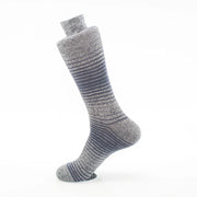 Men's Gray Striped Dress Socks