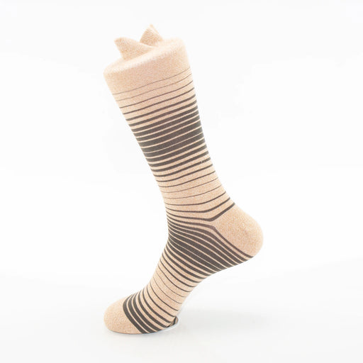 Men's Sand Brown Striped Dress Socks