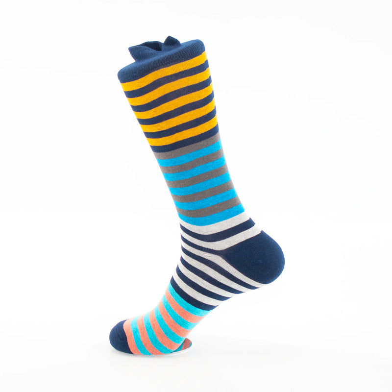 Men's Multi Colored Striped Dress Socks