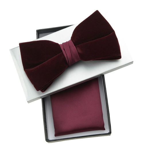 Wine Velvet Pre-Tie Bow Tie