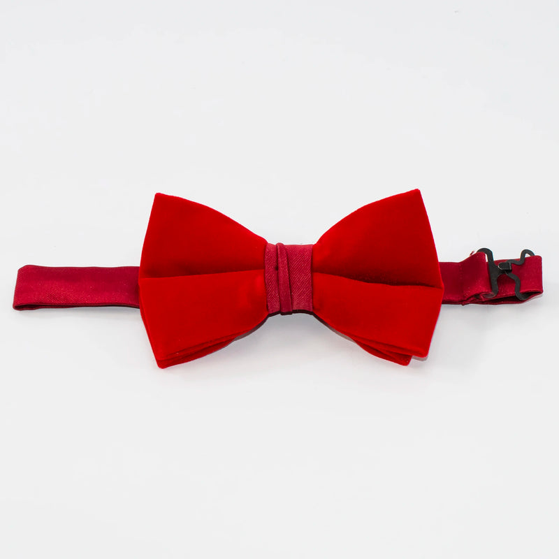 Fire Red Velvet Pre-Tie Bow Tie