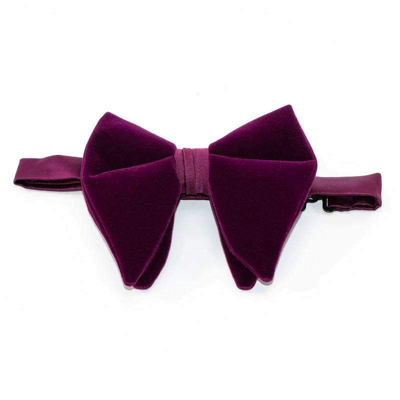 Velvet Tear Drop Butterfly Bow Tie w/ Hanky