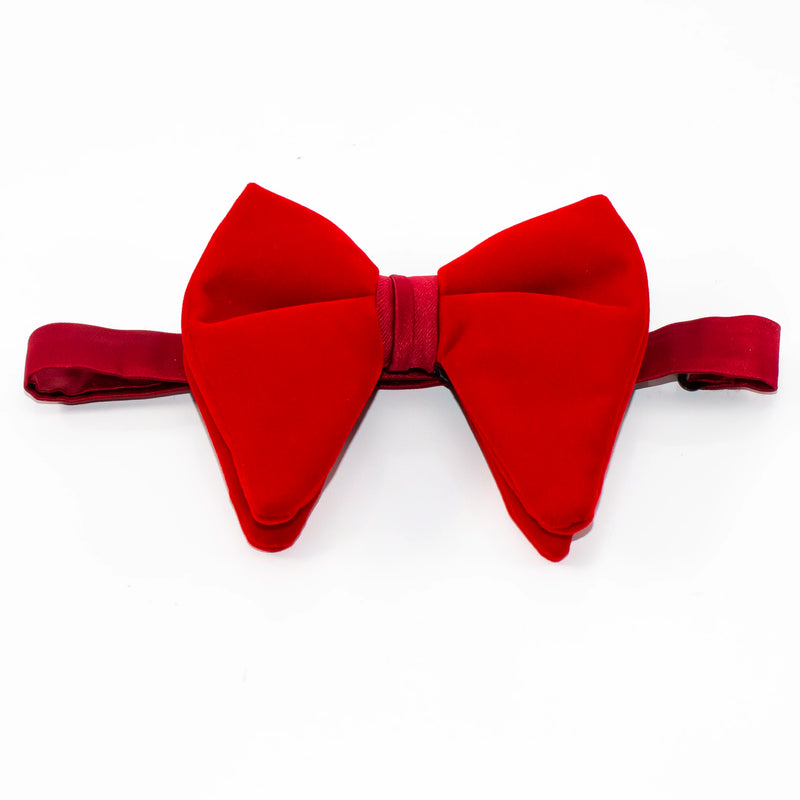 Velvet Tear Drop Butterfly Bow Tie w/ Hanky