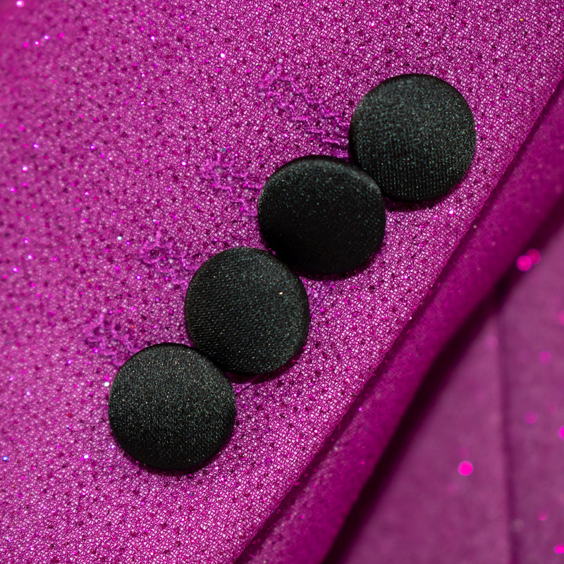 Men's Plum Glitter 3-Piece Tuxedo Cuffs