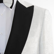 Men's White Floral 3-Piece Tuxedo Peak Lapel