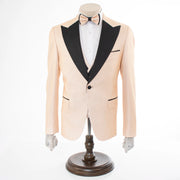 Men's Champagne White Glittering 3-Piece Tuxedo