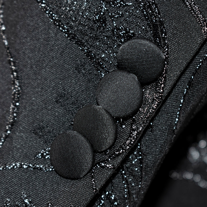 Men's Black Paisley 3-Piece Tuxedo Cuffs