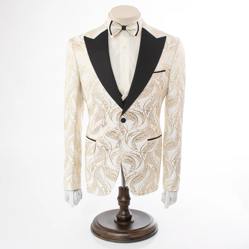 Men's Gold Paisley 3-Piece Tuxedo