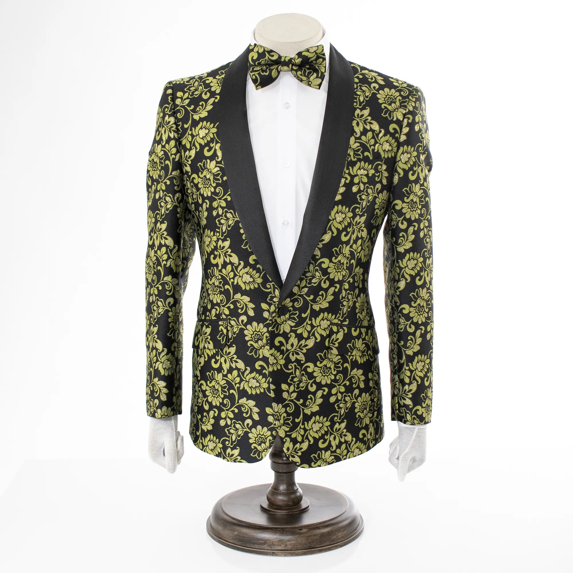 Gold Sparkling Floral Tailored-Fit Jacket