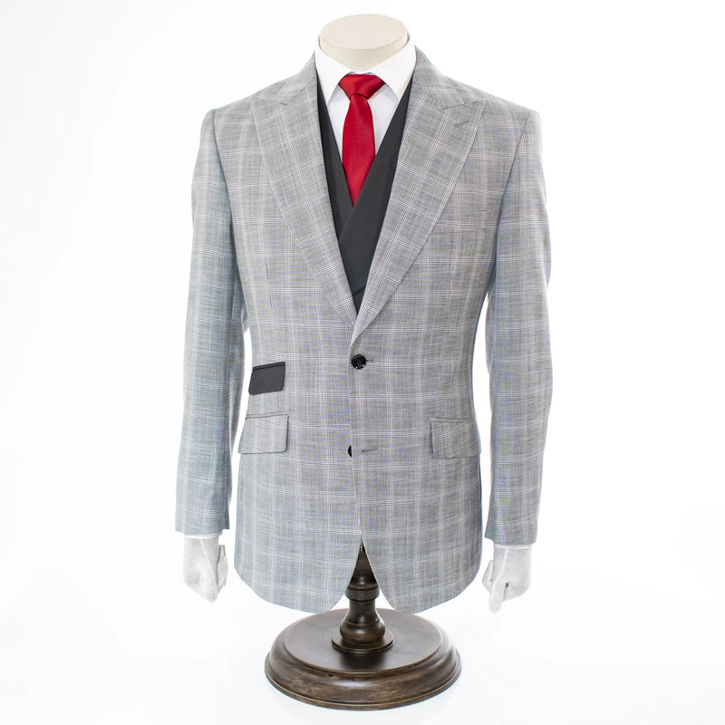 Gray Glen Check 3-Piece Modern-Fit Suit