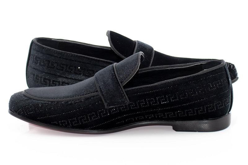 Black Greek Key Venetian Loafer