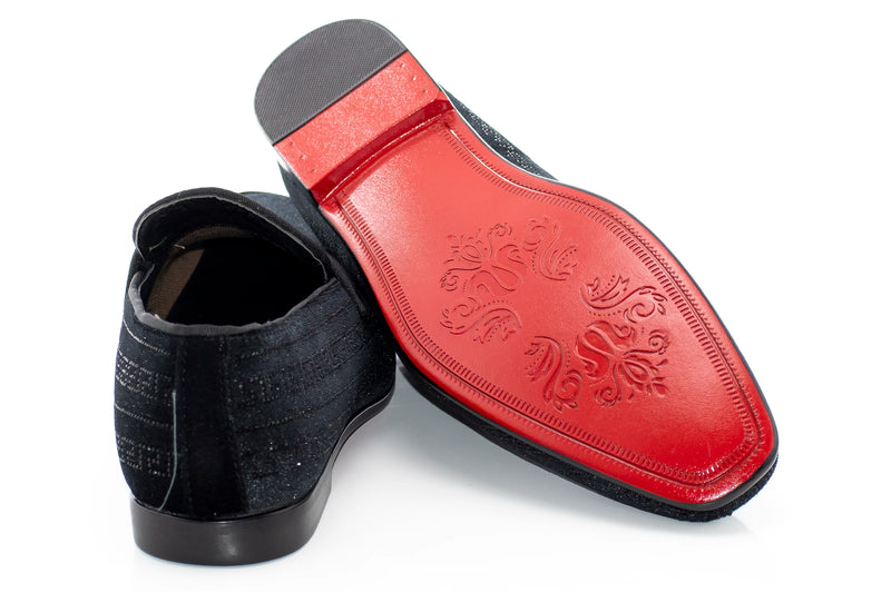 Black Greek Key Venetian Loafer
