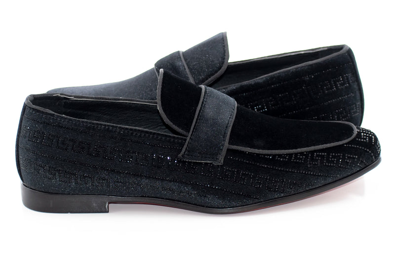 Black Greek Key Venetian Loafer