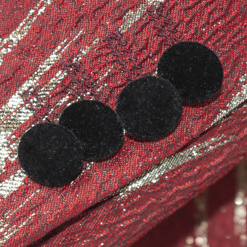 Burgundy With Gold Splash 3-Piece Tailored-Fit Tuxedo