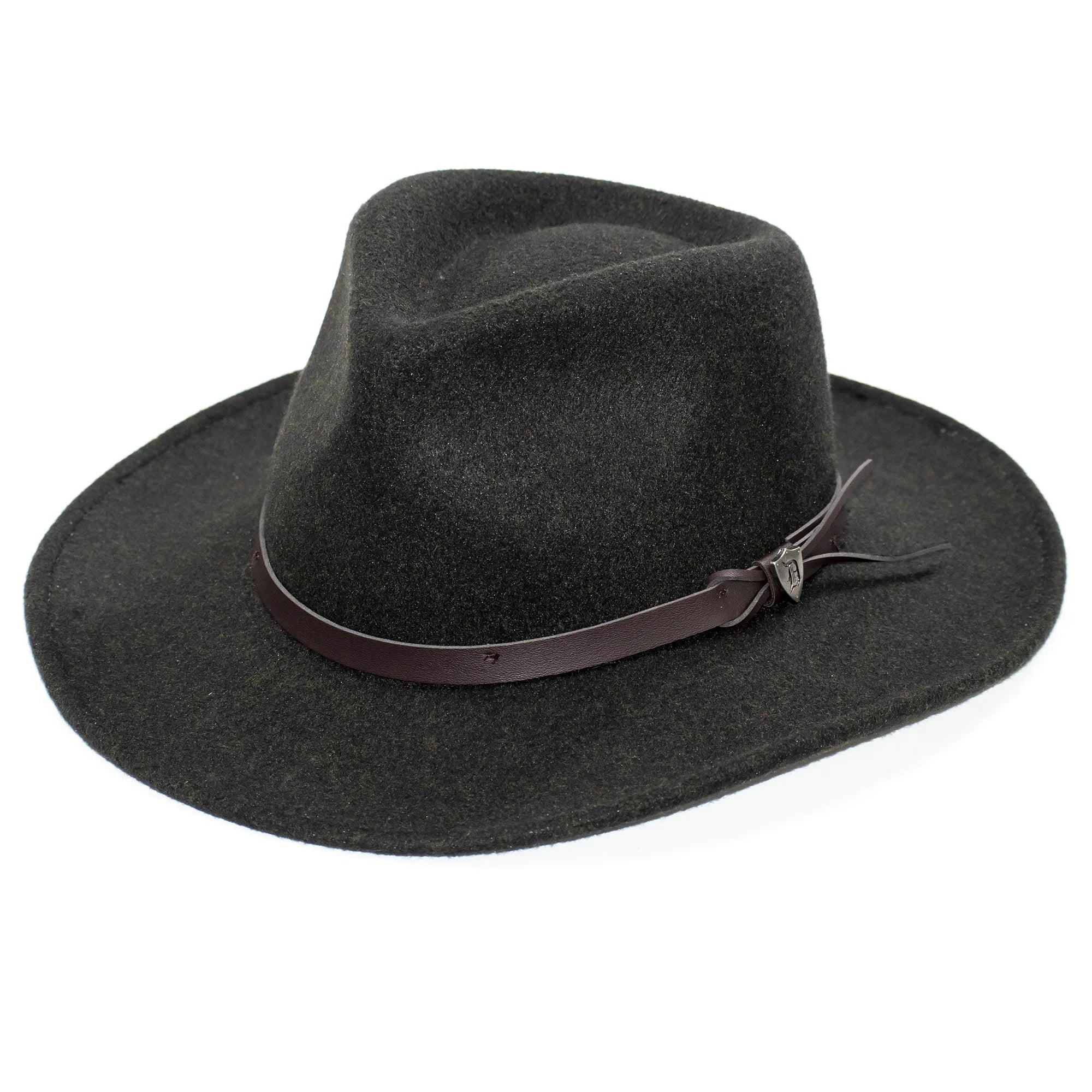 Olive Outback Hat with Leather Band