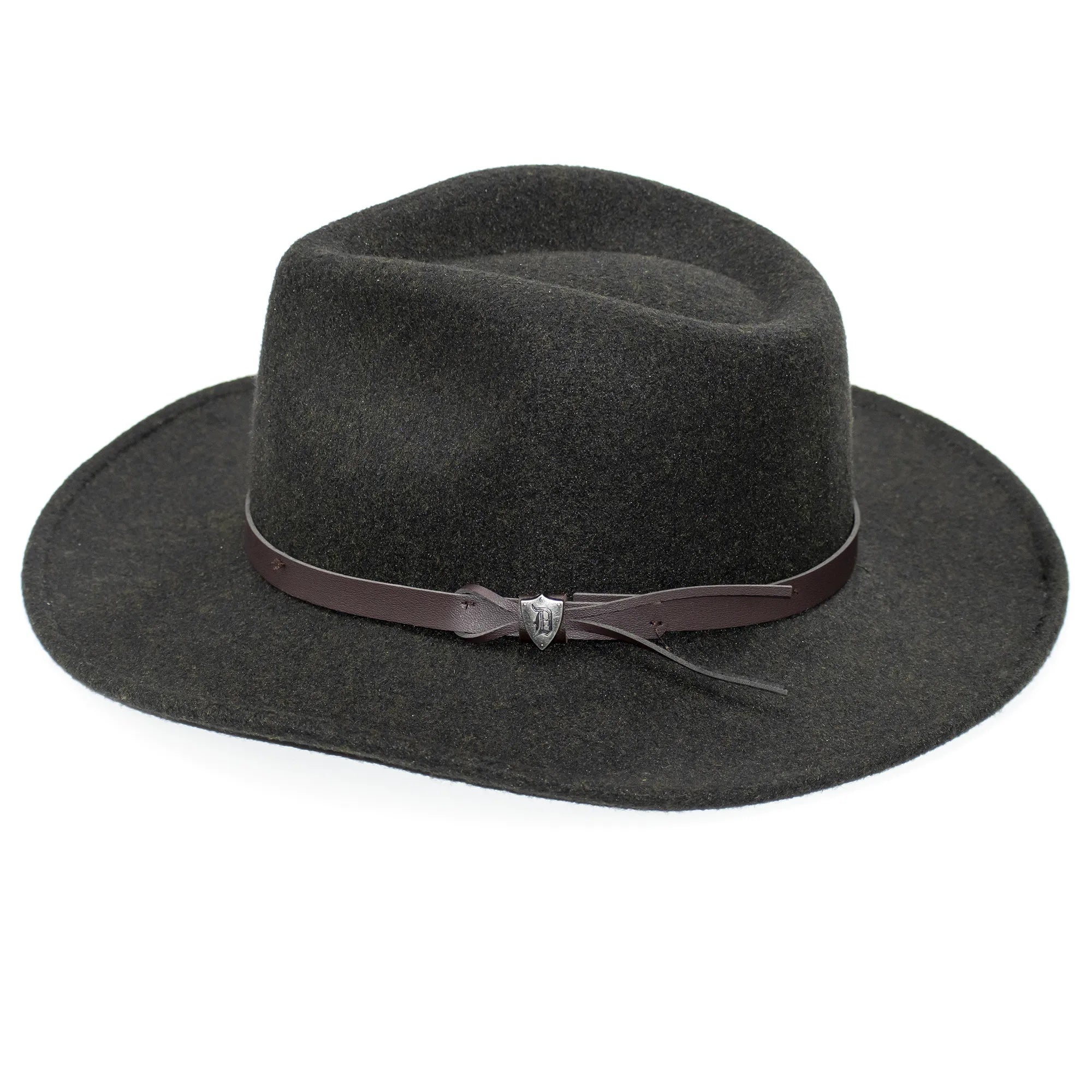 Olive Outback Hat with Leather Band