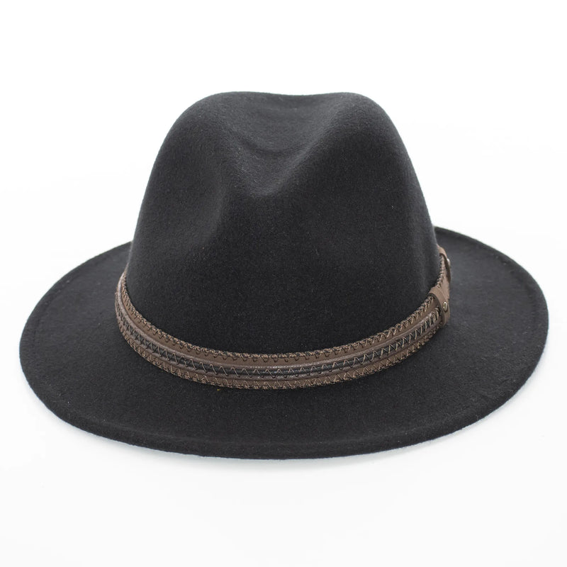 Black Safari Hat with Leather Band