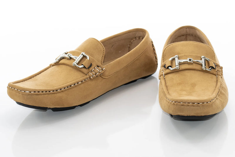Taupe Suede Horsebit Driving Loafer