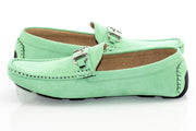 Mint Suede Horsebit Driving Loafer