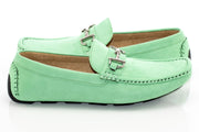 Mint Suede Horsebit Driving Loafer