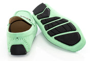 Mint Suede Horsebit Driving Loafer