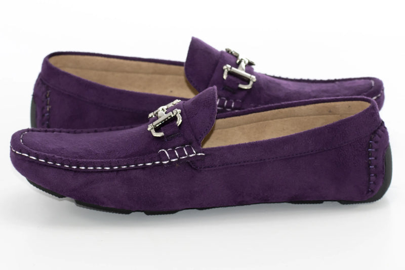 Purple Suede Horsebit Driving Loafer