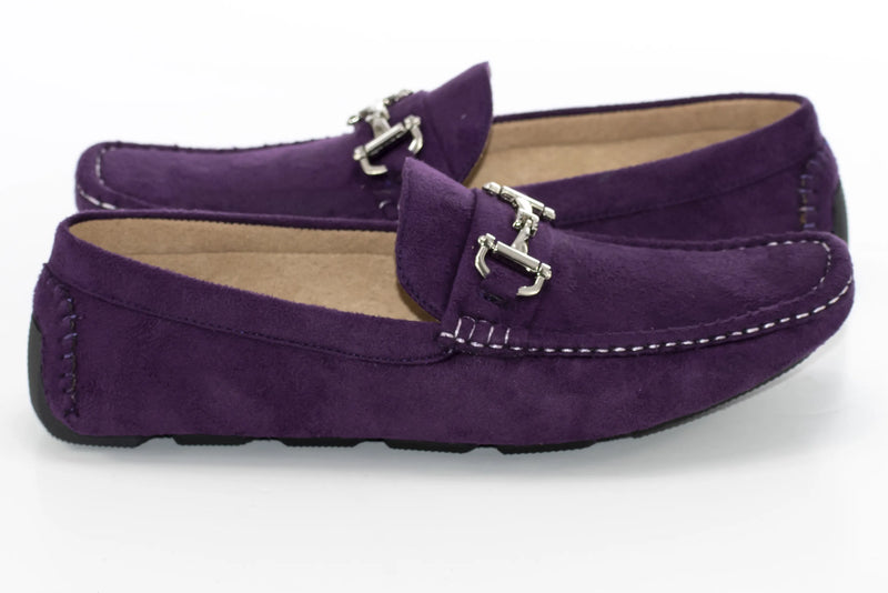 Purple Suede Horsebit Driving Loafer