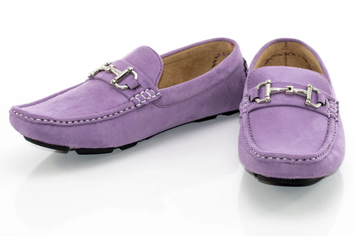 Lavender Suede Loafer - Vamp, Horsebit, Toe, Outsole