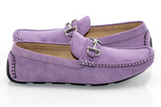 Lavender Suede Loafer - Quarter, Heel
