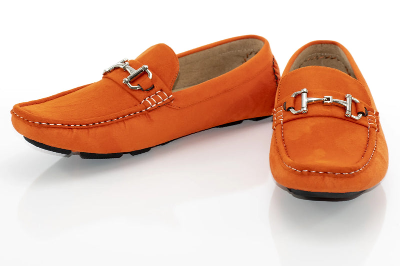 Men's Orange Suede Leather Dress Loafer