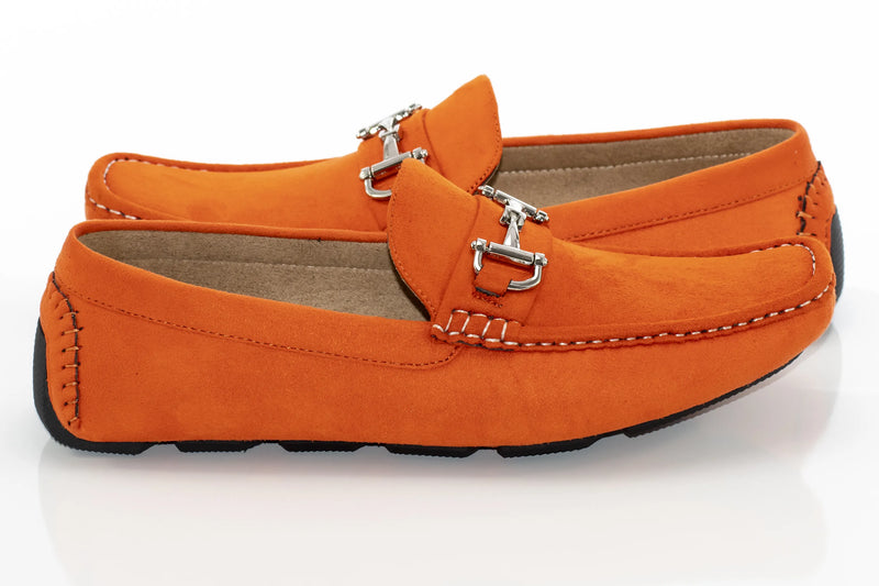 Men's Orange Suede Leather Dress Loafer