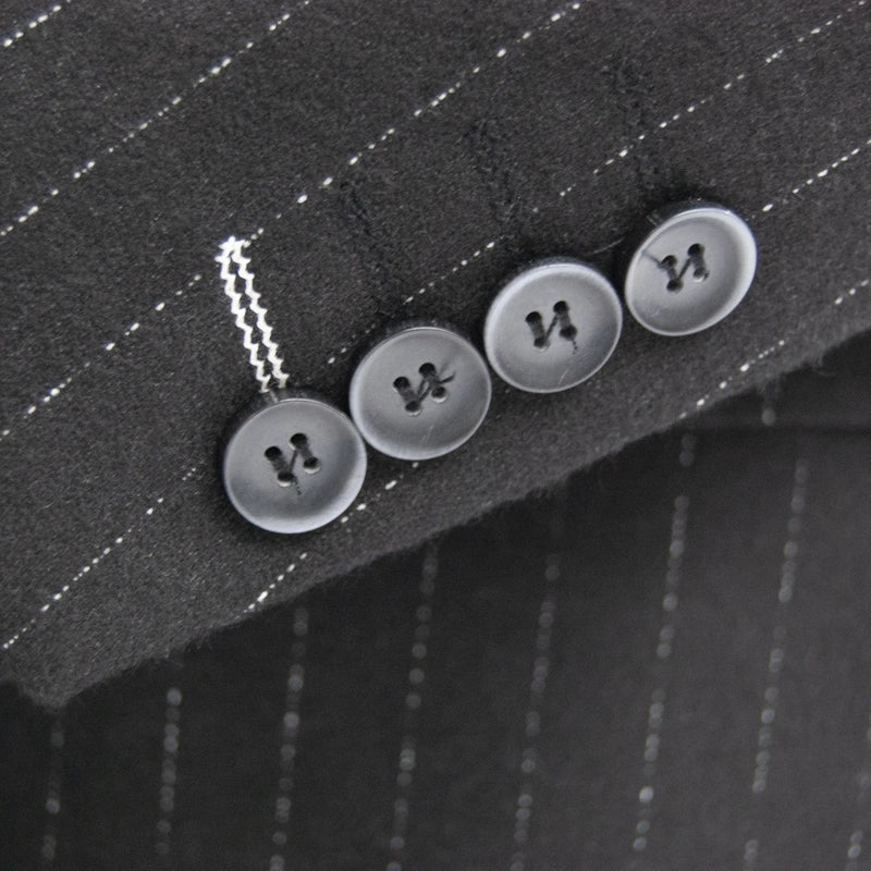 Striped Black Designer 3-Piece Slim-Fit Suit