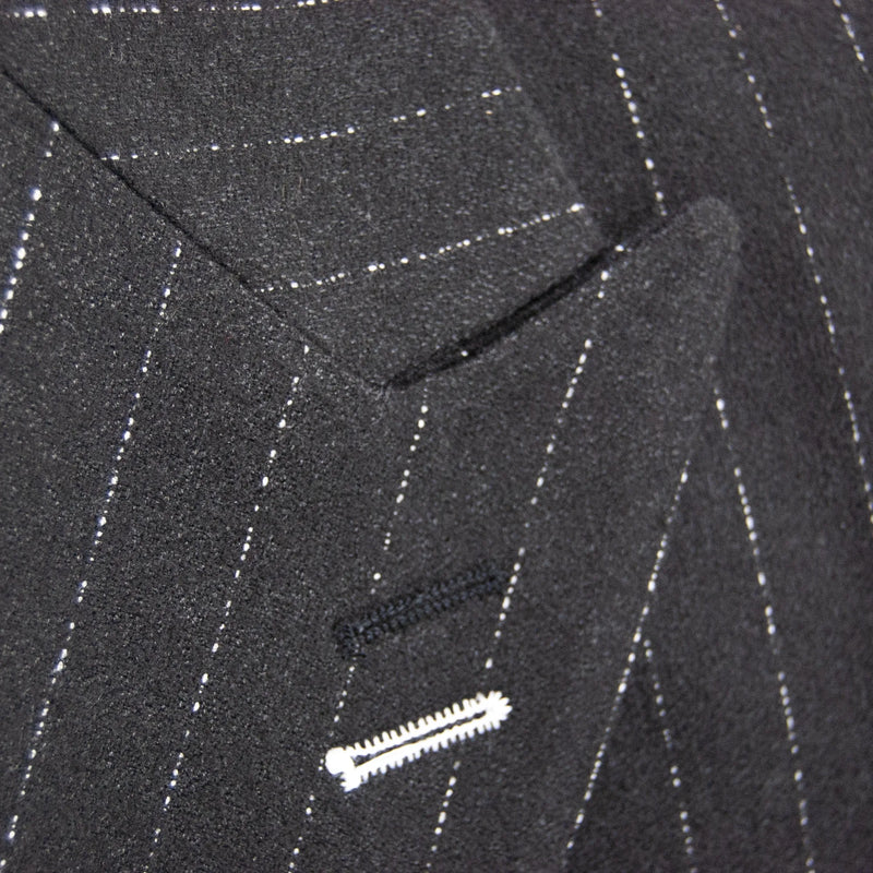 Striped Black Designer 3-Piece Slim-Fit Suit