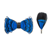 Men's Feather Bow-Tie And Lapel Pin